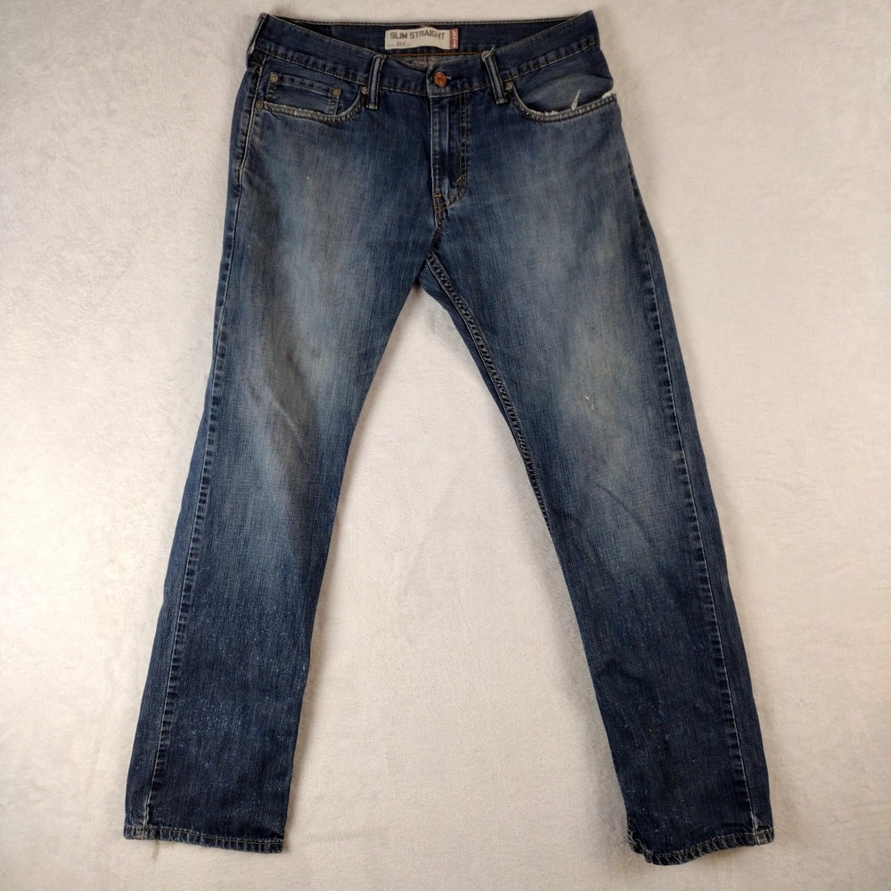 Levis 514 Slim Straight Mens Jeans 32x32 Blue Denim 100% Cotton 00514-0191